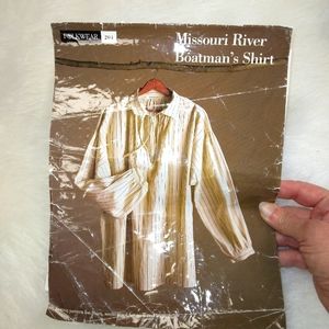 PATTERN Folkwear 204 Missouri River Boatman's Shirt, vintage, W sz 6-20,…